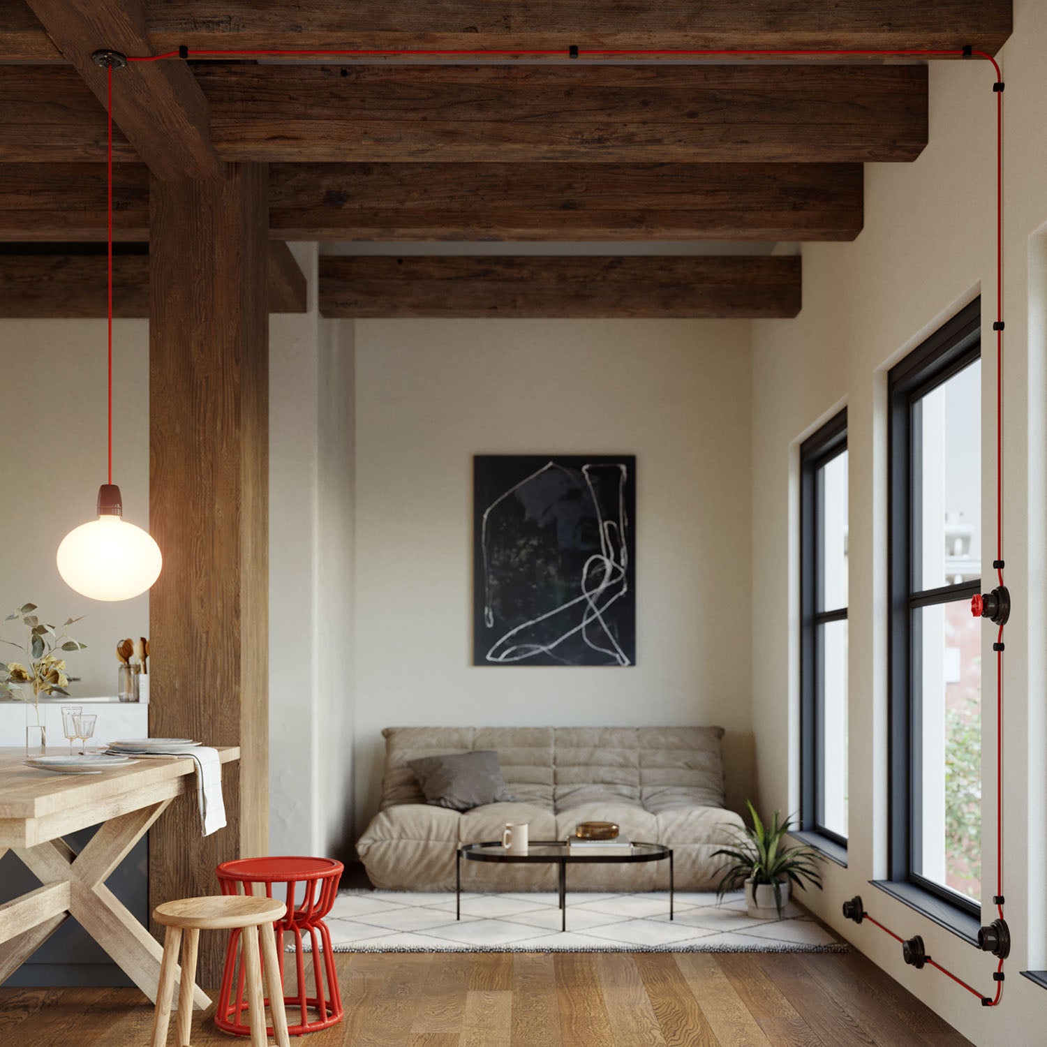 Scatola di derivazione compatibile con base in porcellana - Nero