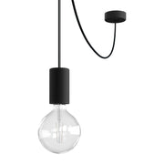 Modulair ELEGANT Lampada da esterno con 5 m cavo tessile, decentatore, rosone e portalampada IP65 waterproof - Nero