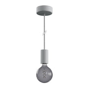 Modulair ELEGANT Lampada da esterno con 1,5 m cavo tessile, rosone e portalampada in silicone IP65 waterproof - Grigio ghiaccio