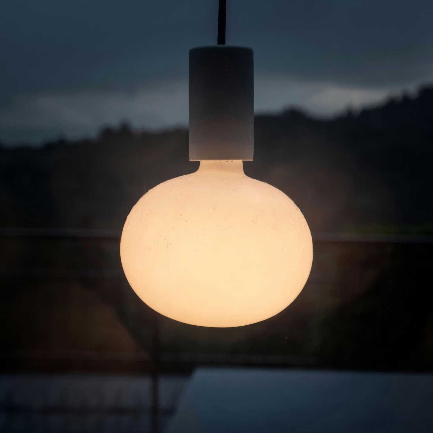Modulair ELEGANT Lampada da esterno con 5 m cavo tessile, decentatore, rosone e portalampada IP65 waterproof - Grigio ghiaccio
