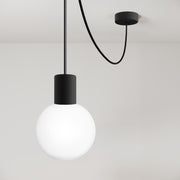 Lampada a sospensione da esterno Modulair IP65 con paralume infrangibile Unbreak-a-Ball - Nero
