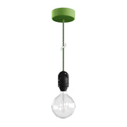 Modulair Lampada per paralume da esterni con 1,5 m cavo tessile, rosone e portalampada IP65 waterproof - Verde prato