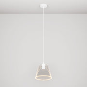Lampada a sospensione con lampadina Ghost a cono trasparente - Bianco