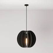 Lampada a sospensione con paralume ellittico LAMPSHHADE in materiale fonoassorbente - Nero melange