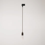 Lampada a sospensione vintage per binari con cavo trecciato - Nero perla