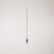 Lampada a sospensione vintage per binari con cavo trecciato - Cromo