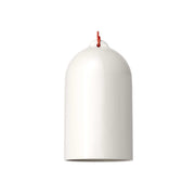Lampada a sospensione completa di cavo tessile e paralume Campana XL in ceramica - Bianco lucido