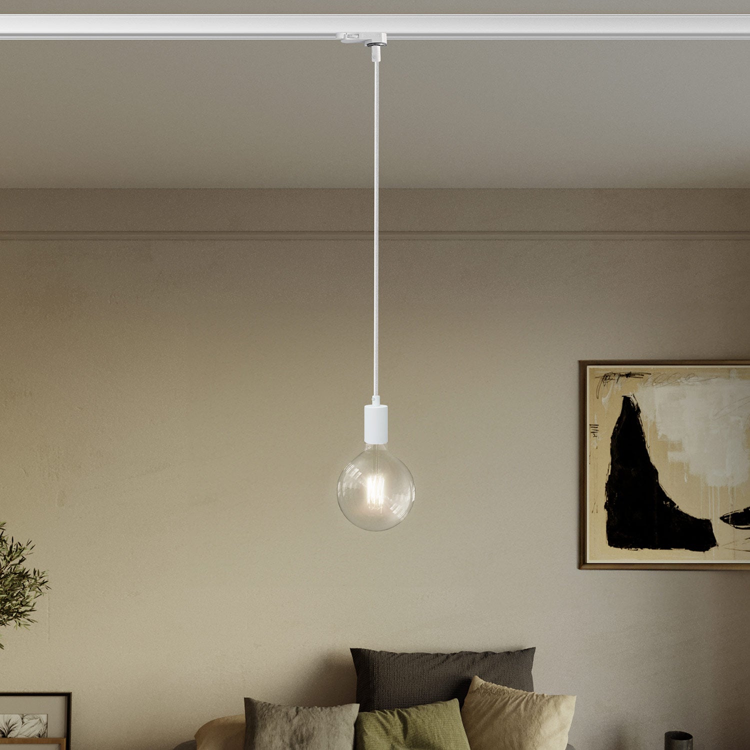 Lampada da soffitto in metallo per binari - Bianco