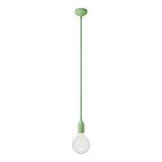 Lampada a sospensione colorata in silicone con cavo tessile - Verde prato