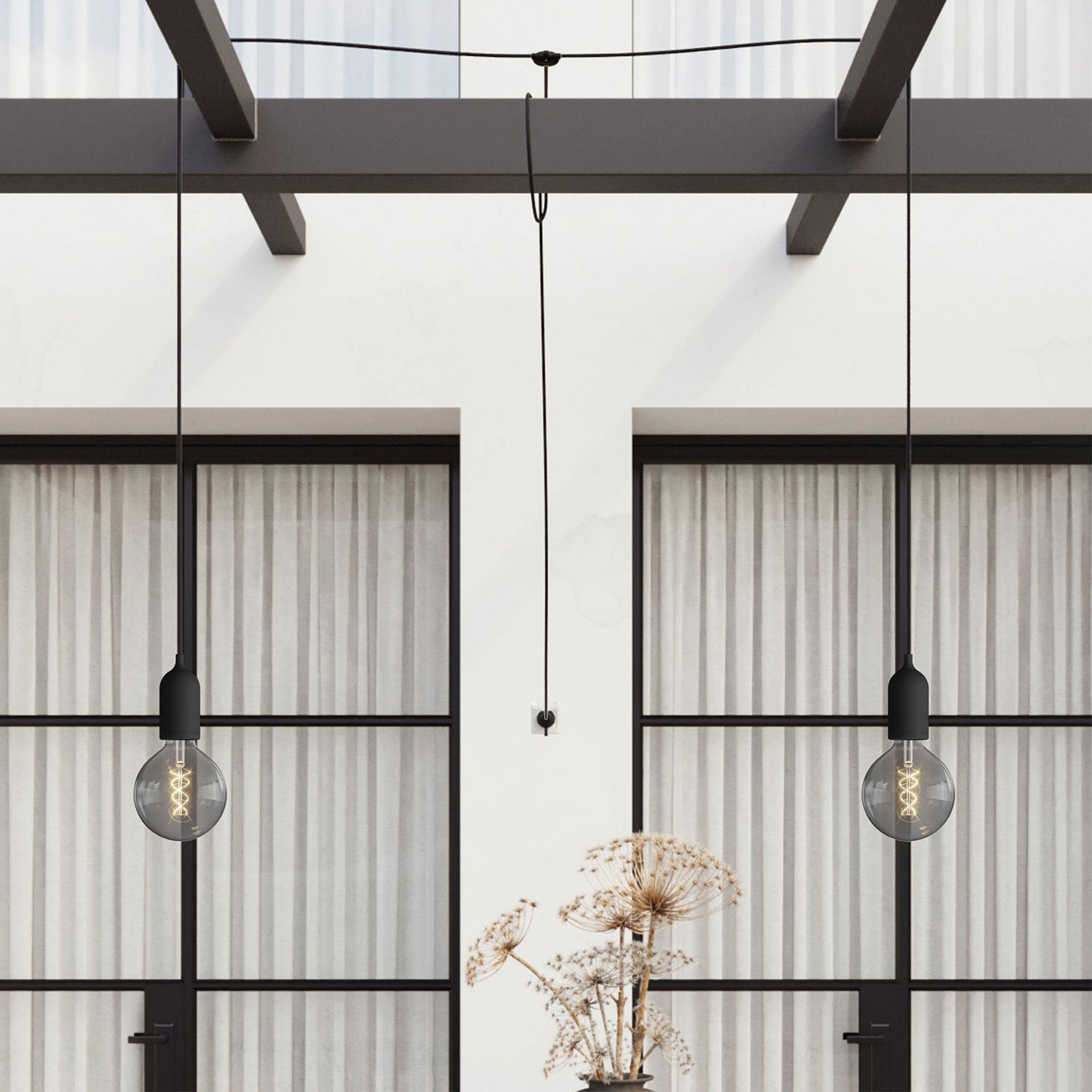 T-Snake Modulair Lampada da esterno IP65 portatile a 2 luci - Nero