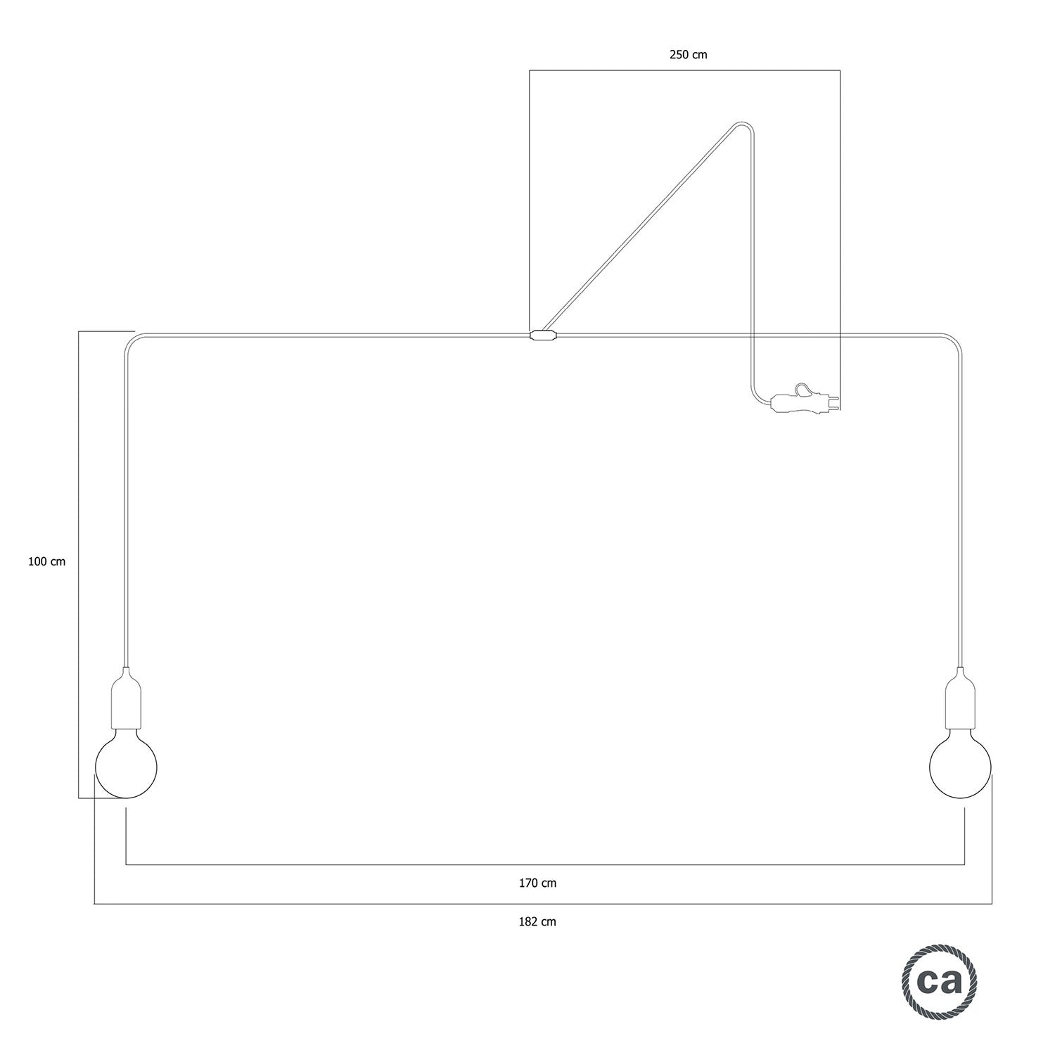 T-Snake Modulair Lampada da esterno IP65 portatile a 2 luci - Nero