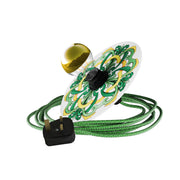 Snake Eiva con paralume mini Piatto Ellepì 'Maioliche' Giallo e Verde, lampada portatile IP65 per esterni con spina UK