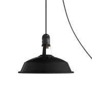 Lampada portatile da esterno Snake con paralume Harbour, 5 m cavo tessile, portalampada IP65 waterproof - Nero