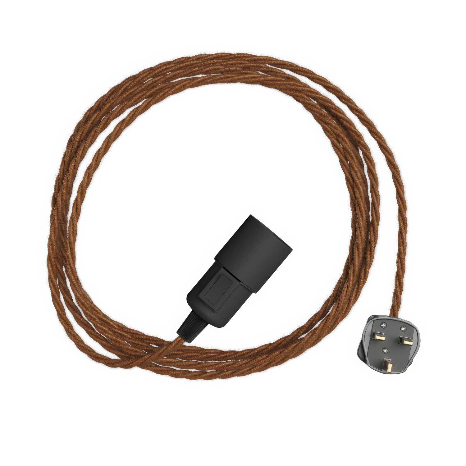 Snake Twisted - Lampada plug-in con cavo trecciato in tessuto TC23 e spina UK