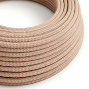 Cavo colorato in tessuto Rosa Antico e Beige ZigZag - L'Originale Creative Cables, per impianti a vista di design - RD71