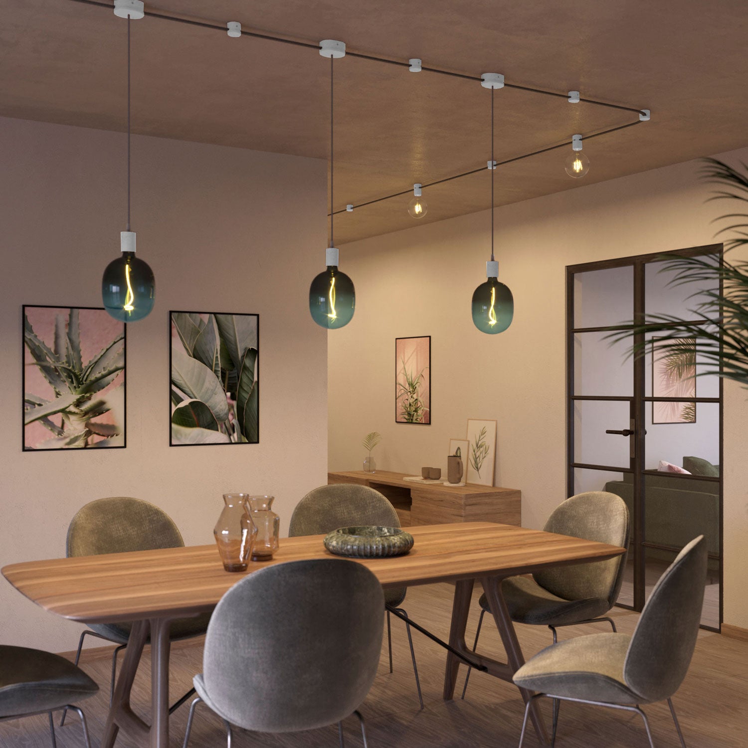 Rosone ovale in legno con un foro centrale e 2 fori laterali per cavo per catenaria e sistema Filé. Made in Italy - Bianco