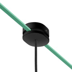 Rosone ovale in legno con un foro centrale e 2 fori laterali per cavo per catenaria e sistema Filé. Made in Italy - Nero