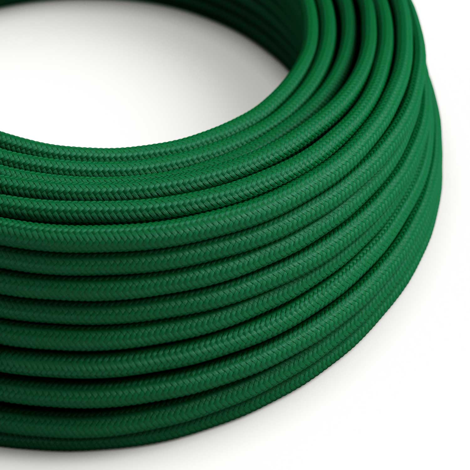 Cavo colorato in tessuto Verde Bosco - L'Originale Creative Cables, per impianti a vista di design - RM21