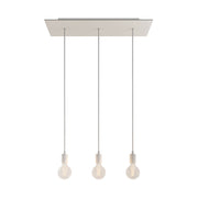 Lampada a sospensione a 3 cadute con XXL Rose-One rettangolare 675 mm con finiture in metallo - Bianco opaco