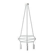 Lampadario 3 Cage a 4 cadute Tub-E14 - Titanio satinato