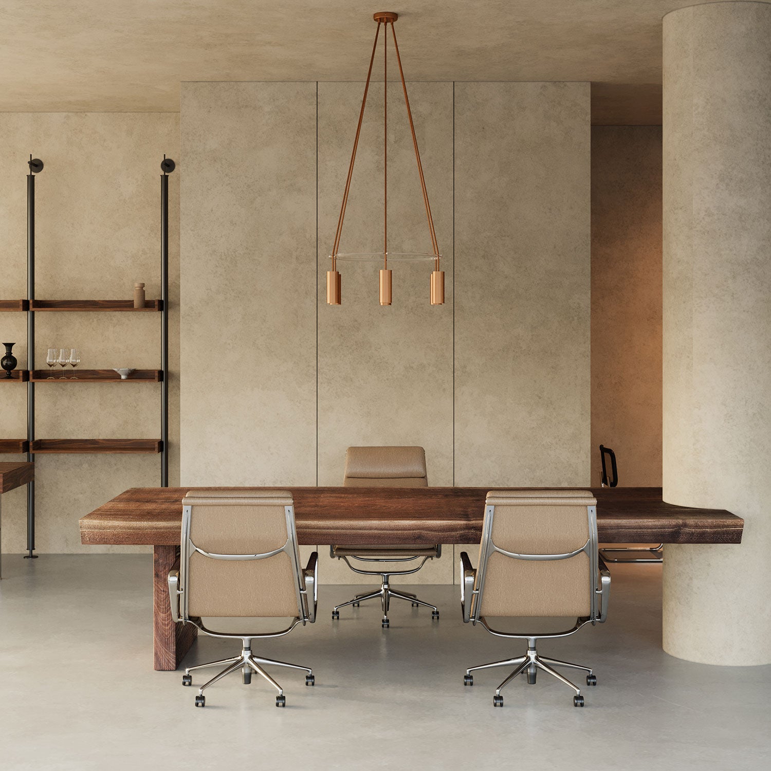 Lampadario Cage a 6 cadute Tub-E14 - Rame satinato