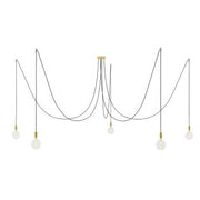 Spider - Lampada a sospensione multipla a 5 cadute con finiture in metallo - Ottone