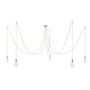 Spider - Lampada a sospensione multipla a 5 cadute con finiture in metallo - Rame