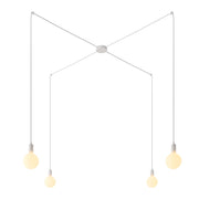 Spider - Lampada a sospensione multipla a 4 cadute con finiture in metallo - Bianco