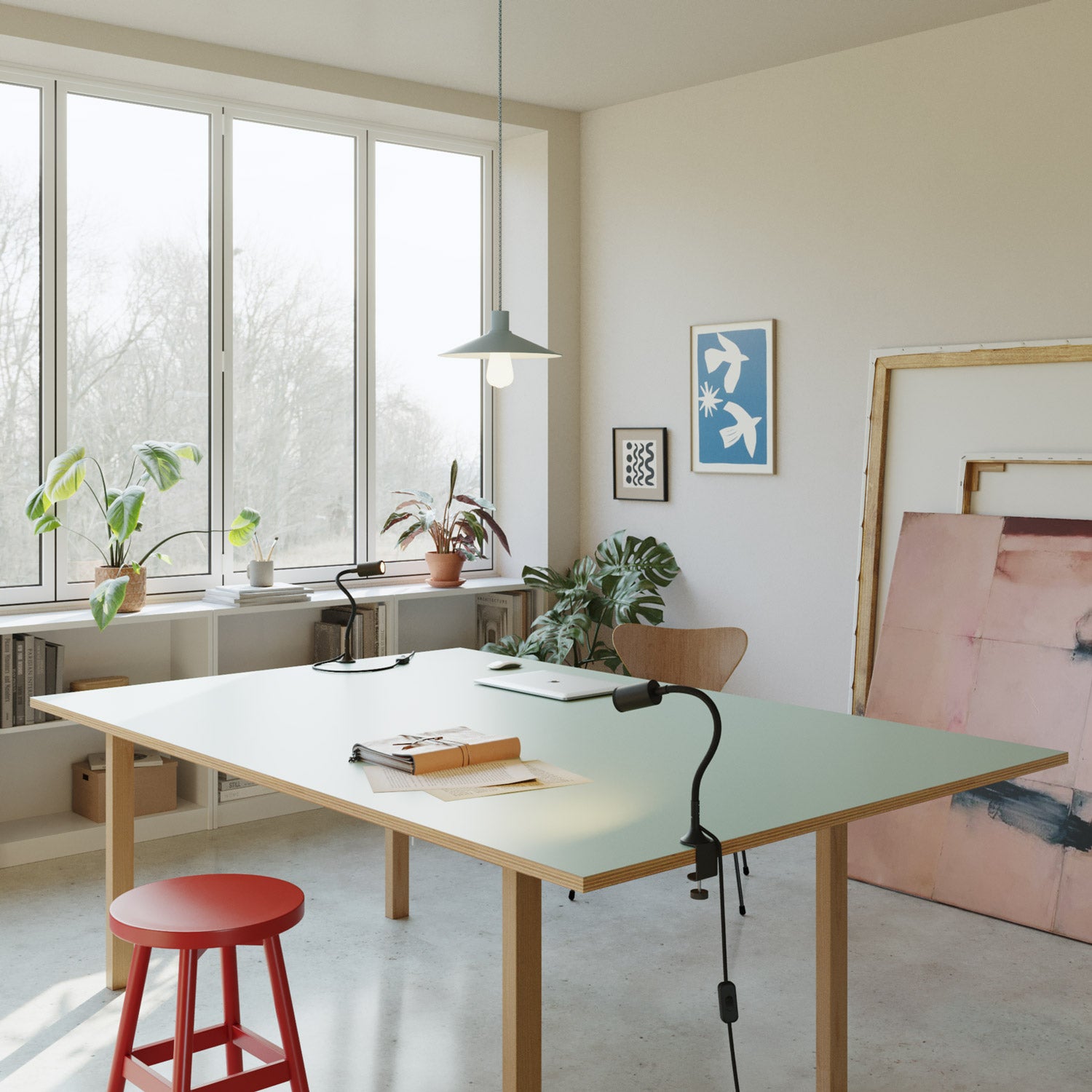 Faretto snodabile MAG-Y con pinza - Nero