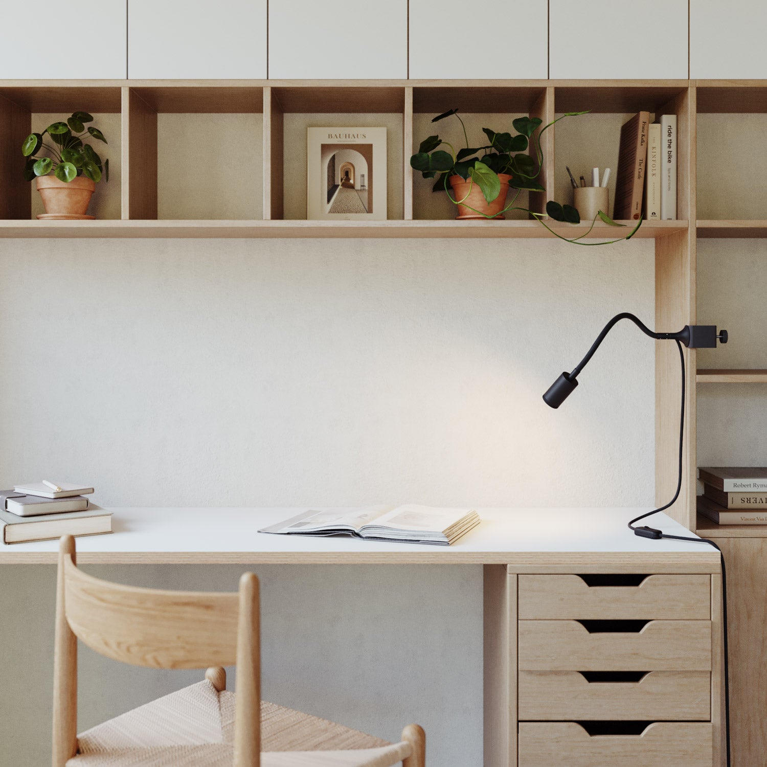 Faretto snodabile MAG-Y con pinza - Nero