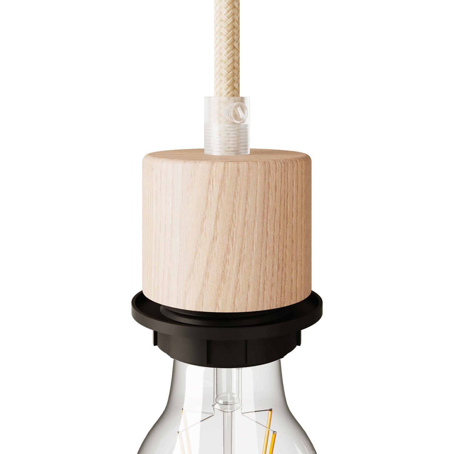 Kit Portalampada Con Filo E Fiore, Filettatura E27, Cavo 1 Metro Avorio - Per Decorazioni E Progetti Illuminazione