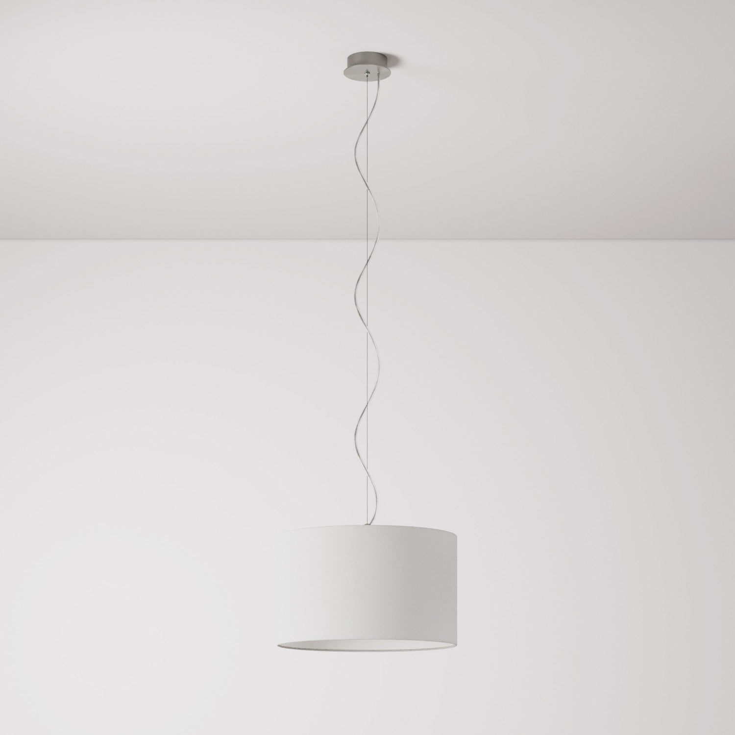 Paralume Cilindrico Moderno In Tessuto E PVC - Made In Italy, Colori A Scelta (Bianco, Nero, Rosso, Ecc.), Adatto Per Attacchi E14/E27