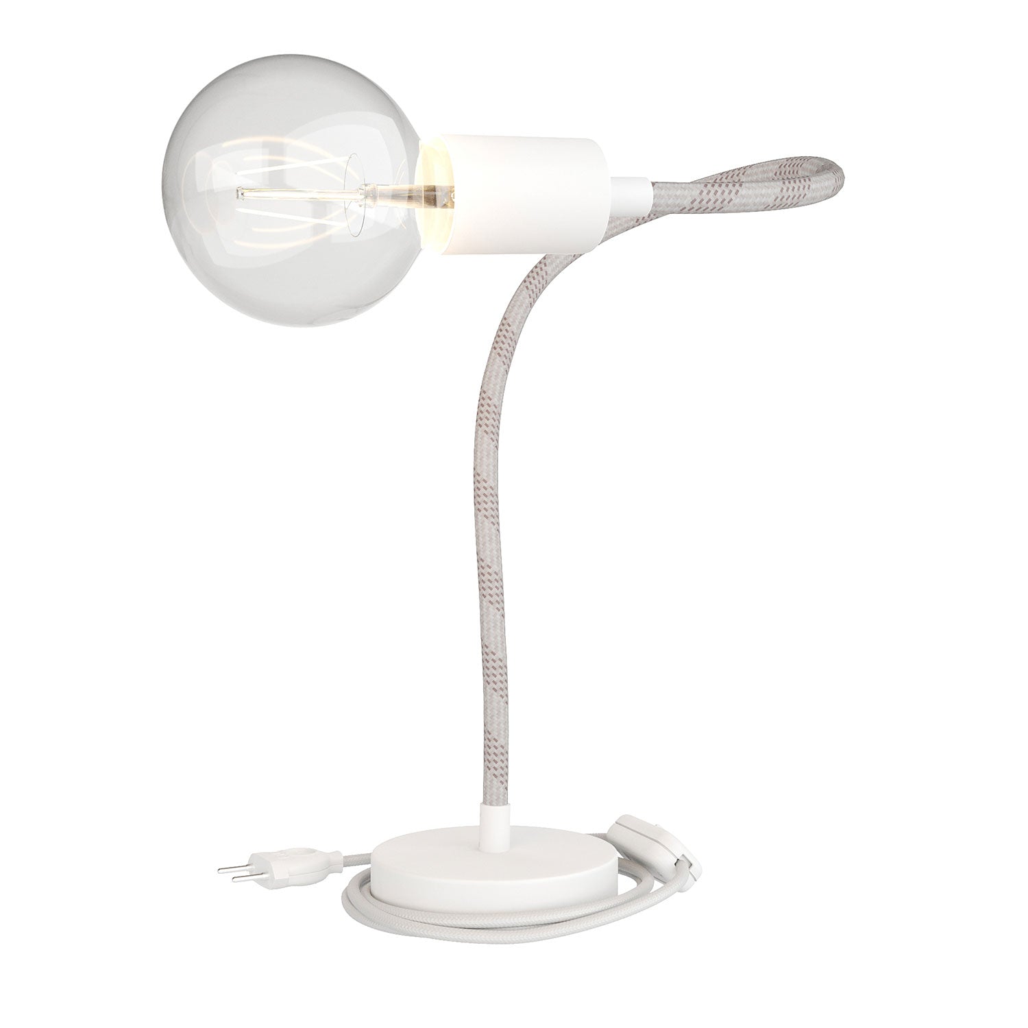 Lampada Da Tavolo “Sailor” In Tessuto E Corda – Design Naturale, Interruttore A Cavo, Per Lampadine E27 Fino A 40W