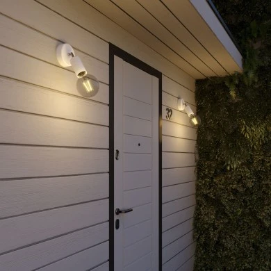Fermaluce EIVA ELEGANT con snodo orientabile, rosone e portalampada IP65 waterproof