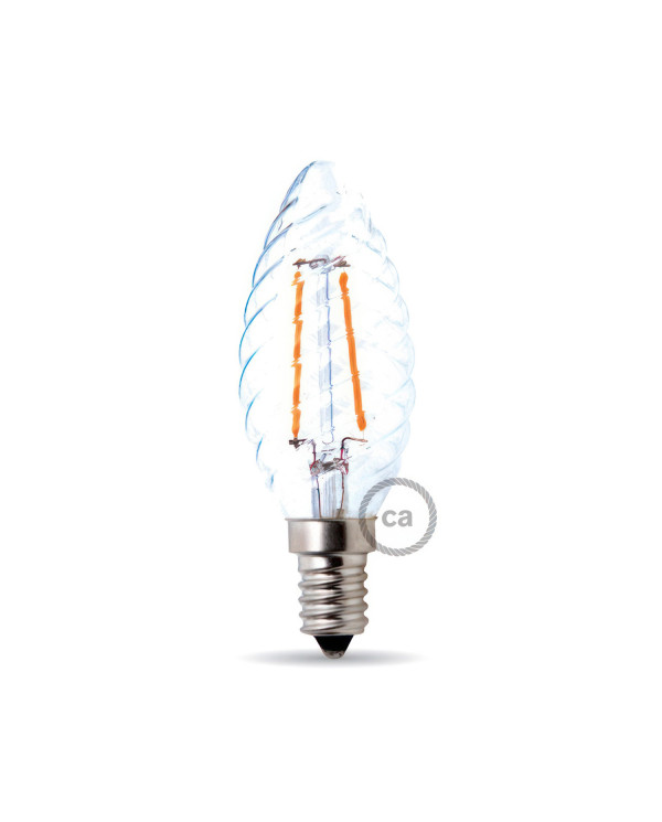 Lampadina LED Trasparente Tortiglione 4W 440Lm E14 3000K