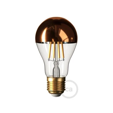 Lampadina LED Mezza Sfera Rame Goccia A60 7W 806Lm E27 2700K Dimmerabile