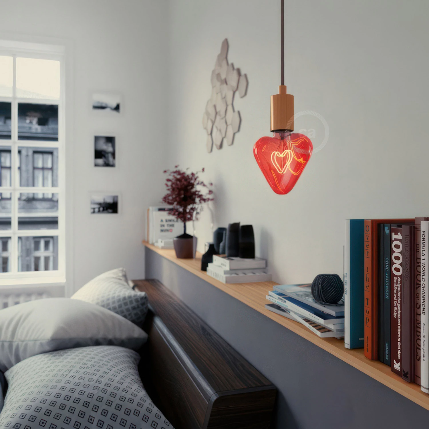 Lampadina LED Cuore Rosso 5W 150Lm E27 Decorativa 2000K Dimmerabile