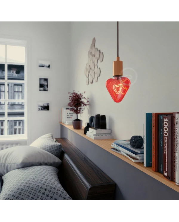 Lampadina LED Cuore Rosso 5W 150Lm E27 Decorativa 2000K Dimmerabile