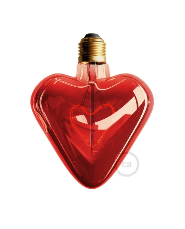 Lampadina LED Cuore Rosso 5W 150Lm E27 Decorativa 2000K Dimmerabile