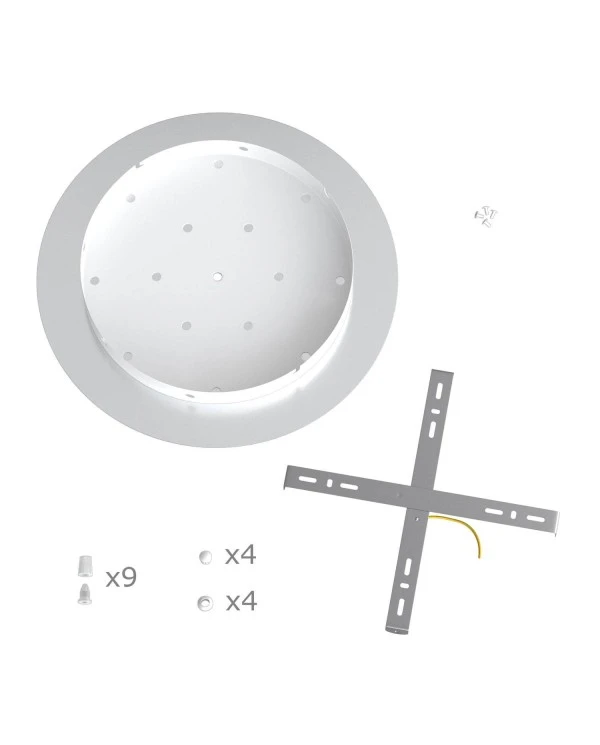 Rosone XXL Rose-One rotondo, diametro 400 mm con 9 fori a X e 4 fori laterali - PROMO