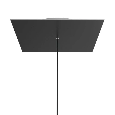 Rosone XXL quadrato, 40 cm, 1 foro e 4 laterali - Rose-One - Nero opaco