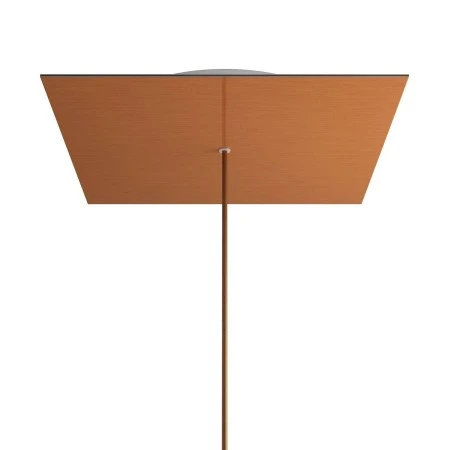 Rosone XXL quadrato, 40 cm, 1 foro e 4 laterali - Rose-One - Dibond Rame satinato