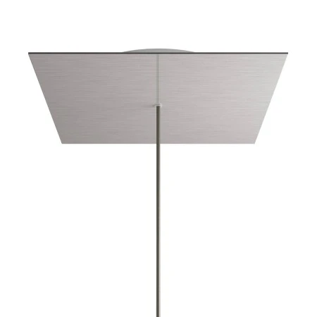 Rosone XXL quadrato, 40 cm, 1 foro e 4 laterali - Rose-One - Dibond Acciaio satinato
