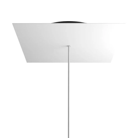 Rosone XXL quadrato, 40 cm, 1 foro e 4 laterali - Rose-One - Bianco opaco