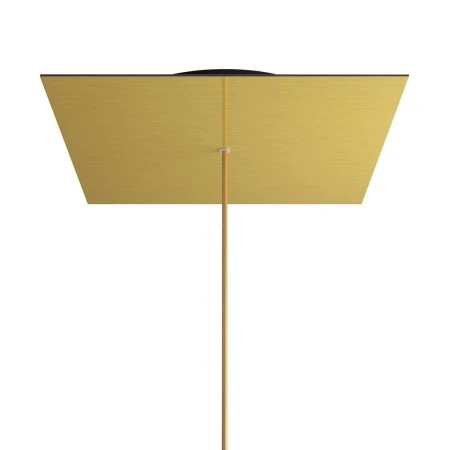Rosone XXL quadrato, 40 cm, 1 foro e 4 laterali - Rose-One - Dibond Ottone satinato