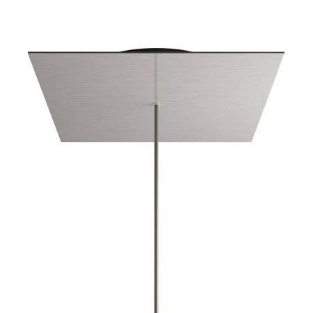 Rosone XXL quadrato, 40 cm, 1 foro e 4 laterali - Rose-One - Dibond Acciaio satinato