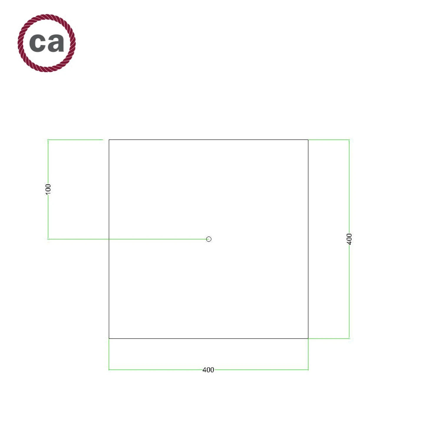 Rosone XXL quadrato, 40 cm, 1 foro e 4 laterali - Rose-One