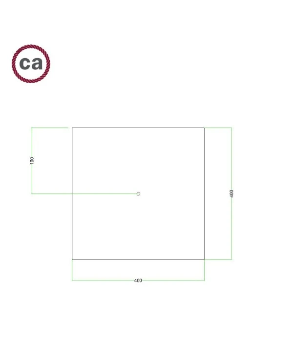 Rosone XXL quadrato, 40 cm, 1 foro e 4 laterali - Rose-One