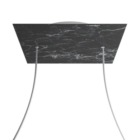 Rosone XXL Rose-One quadrato, 400 mm con 2 fori e 4 fori laterali - Marmo Marquina