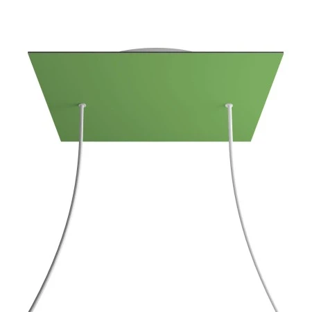 Rosone XXL Rose-One quadrato, 400 mm con 2 fori e 4 fori laterali - Verde prato